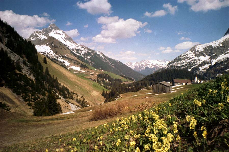 Hochtannbergpass - Blick zur�ck auf Warth